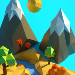low poly playful landscape