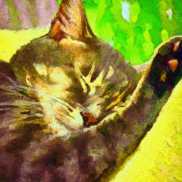 impressionist serene cat