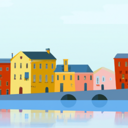 cartoon serene cityscape