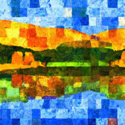 cubist vibrant landscape