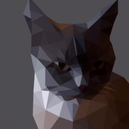 low poly dark cat