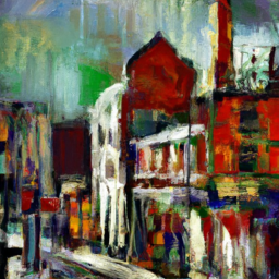 impressionist dark cityscape