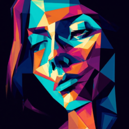 cubist vibrant portrait