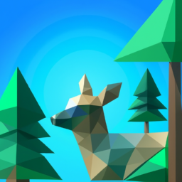 low poly serene wildlife