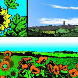 pop art detailed landscape