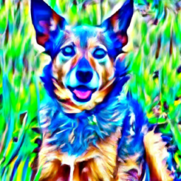 impressionist whimsical dog