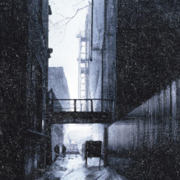 expressionist moody cityscape