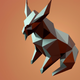 low poly detailed fantasy creature