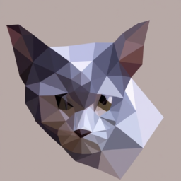 low poly detailed cat