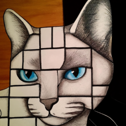 cubist detailed cat