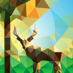 low poly vibrant wildlife