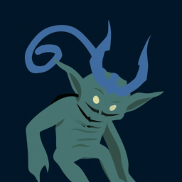 minimalist dark fantasy creature
