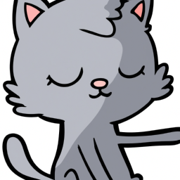 cartoon serene cat
