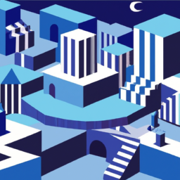 cubist playful cityscape