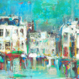 impressionist whimsical cityscape