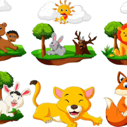 cartoon detailed wildlife