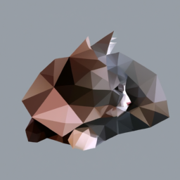 low poly dreamy cat