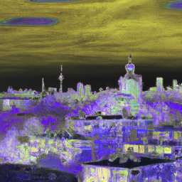 expressionist dreamy cityscape