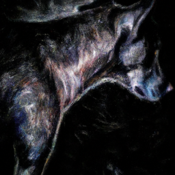impressionist dark dog