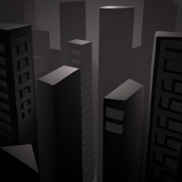 low poly dark cityscape