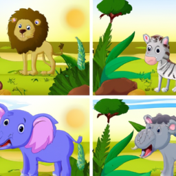 cartoon detailed wildlife